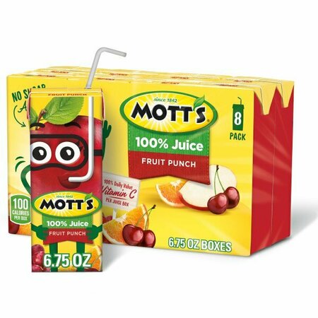 Motts Mott's 100% Juice Fruit Punch 6.75 oz. Carton, PK32 10003393